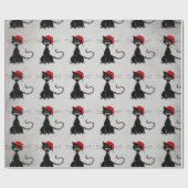 Evil Christmas Black Cat Geschenkpapier (Flach)