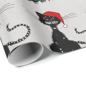 Evil Christmas Black Cat Geschenkpapier (Rolleneckpunkt)