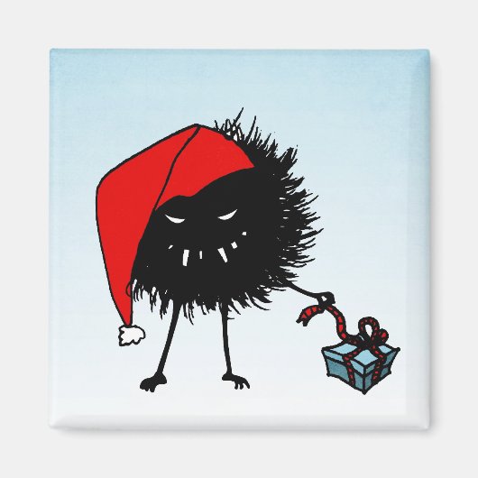 Evil Christmas Bug Opening Present Magnet (Vorne)