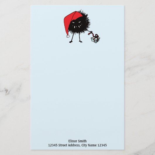 Evil Christmas Bug Unpacking Present Briefpapier (Vorderseite)