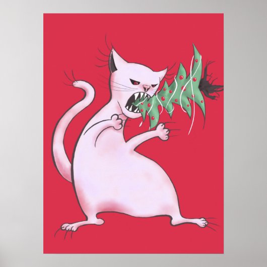 Evil Christmas Cat - Funny Holiday Poster (Vorne)