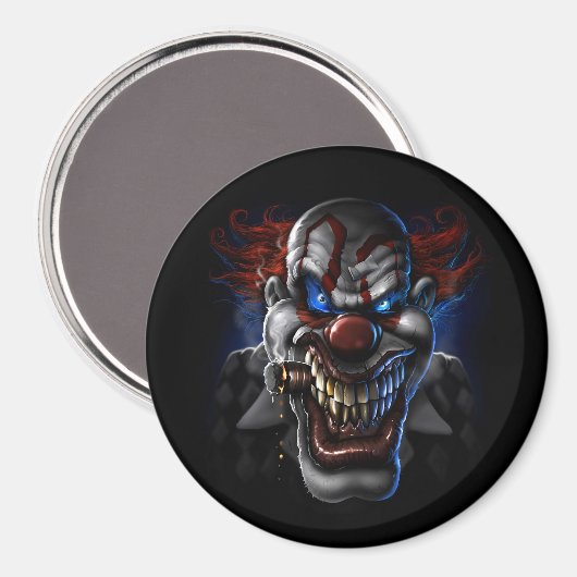 Evil Clown Face Magnet (Vorderseite/Rückseite)