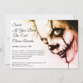 Evil Clown Halloween Einladung - Sinister Lächeln