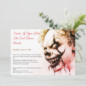 Evil Clown Halloween Einladung - Sinister Lächeln (Stehend Vorderseite)