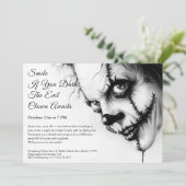 Evil Clown Halloween Einladung - Sinister Lächeln (Stehend Vorderseite)