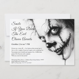 Evil Clown Halloween Einladung - Sinister Lächeln