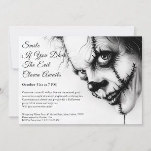Evil Clown Halloween Einladung - Sinister Lächeln