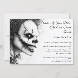 Evil Clown Halloween Einladung - Sinister Lächeln