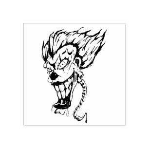 Evil Clown Rubber Briefmarke Gummistempel