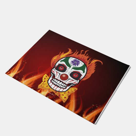 Evil Clown Skull Dämon Begrüßungsmatte Fußmatte (Schrägansicht)