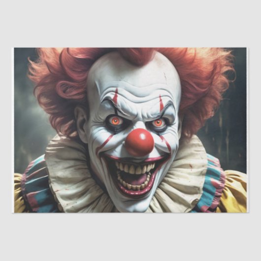Evil Clown Smirk Seidenpapier (Vorderseite)