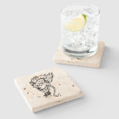 Evil Clown Travertine Untersetzer (Seitenansicht)