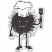 Evil Cook Cartoon Character Koch Aufkleber (Vorderseite)