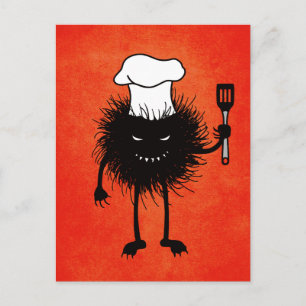 Evil Cook Cartoon Character Koch Postkarte