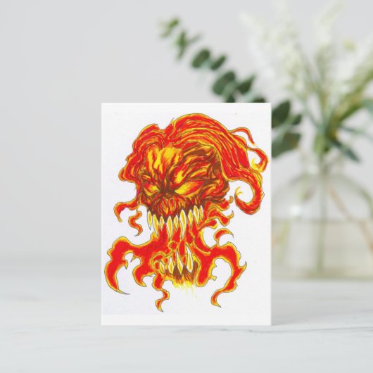 Evil Demon Art Postkarte (Stehend Vorderseite)