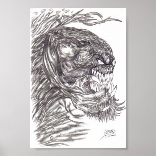 Evil Demon Creature Art Poster drucken (Vorne)