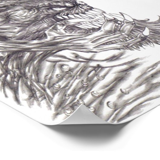 Evil Demon Creature Art Poster drucken (Ecke)