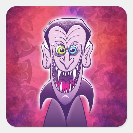 Evil Dracula Quadratischer Aufkleber (Vorderseite)