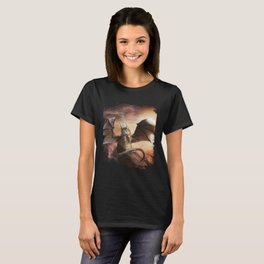 Evil Dragon Kitty Cat T-Shirt (Vorne ganz)