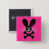 Evil Emo Bunny Crossbones Button (Vorne & Hinten)