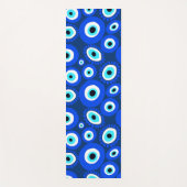 Evil Eye Abstrakt Blue White Pattern Yogamatte (Vorderseite)
