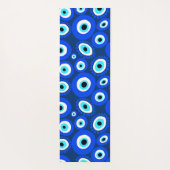 Evil Eye Abstrakt Blue White Pattern Yogamatte (Rückseite)
