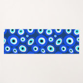 Evil Eye Abstrakt Blue White Pattern Yogamatte (Vorderseite (Horizontal))