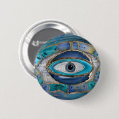 Evil Eye Amulet Agate und Gold Button (Vorne & Hinten)