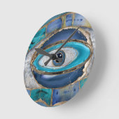 Evil Eye Amulet Agate und Gold Runde Wanduhr (Winkel)