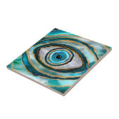 Evil Eye Amulet Aquarellmarmor und Gold Fliese (Seite)