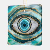 Evil Eye Amulet Aquarellmarmor und Gold Keramikornament (Links)