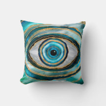 Evil Eye Amulet Aquarellmarmor und Gold