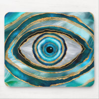 Evil Eye Amulet Aquarellmarmor und Gold