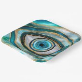 Evil Eye Amulet Aquarellmarmor und Gold Pappteller (Gewinkelt)