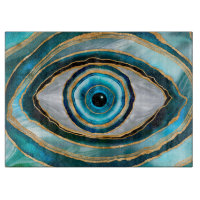 Evil Eye Amulet Aquarellmarmor und Gold