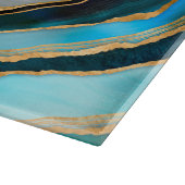 Evil Eye Amulet Aquarellmarmor und Gold Schneidebrett (Ecke)