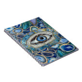 Evil Eye Amulet Blue Geodes und Crystals Notizblock (Rechte Seite)