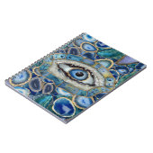 Evil Eye Amulet Blue Geodes und Crystals Notizblock (Linke Seite)