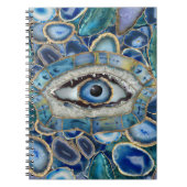 Evil Eye Amulet Blue Geodes und Crystals Notizblock (Vorderseite)