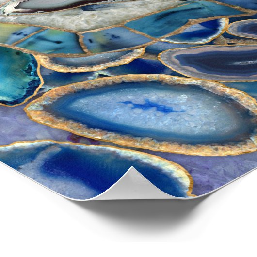 Evil Eye Amulet Blue Geodes und Crystals Poster (Ecke)