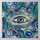 Evil Eye Amulet Blue Geodes und Crystals Poster (Vorne)