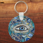 Evil Eye Amulet Blue Geodes und Crystals Schlüsselanhänger (Vorderseite)