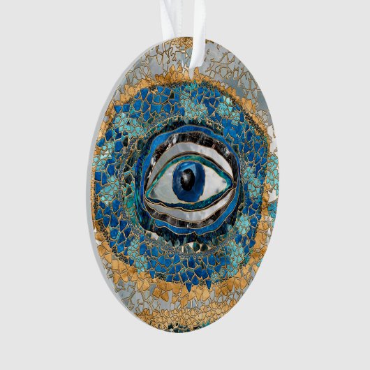 Evil Eye Amulet Geodes and Crystals Ornament (Vorderseite)