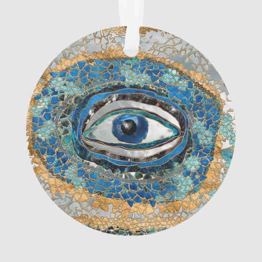 Evil Eye Amulet Geodes and Crystals Ornament (Rückseite)