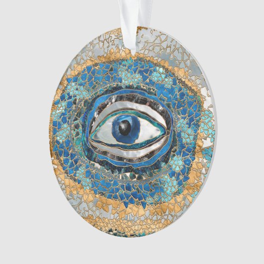 Evil Eye Amulet Geodes and Crystals Ornament (Vorderseite)