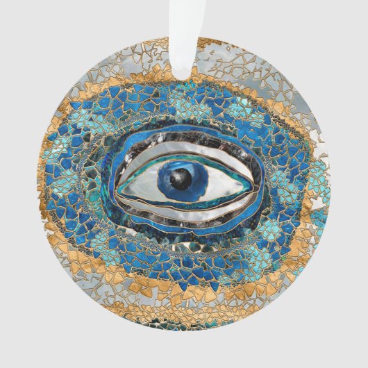 Evil Eye Amulet Geodes and Crystals Ornament (Vorderseite)