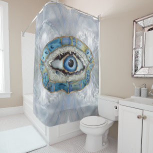 Evil Eye Amulet Geodes und Kristalle Duschvorhang