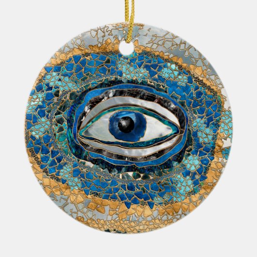 Evil Eye Amulet Geodes und Kristalle Keramik Ornament (Vorne)