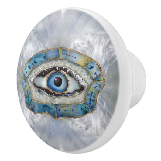 Evil Eye Amulet Geodes und Kristalle Keramikknauf (Rechts)