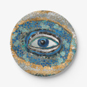 Evil Eye Amulet Geodes und Kristalle Pappteller (Vorderseite)